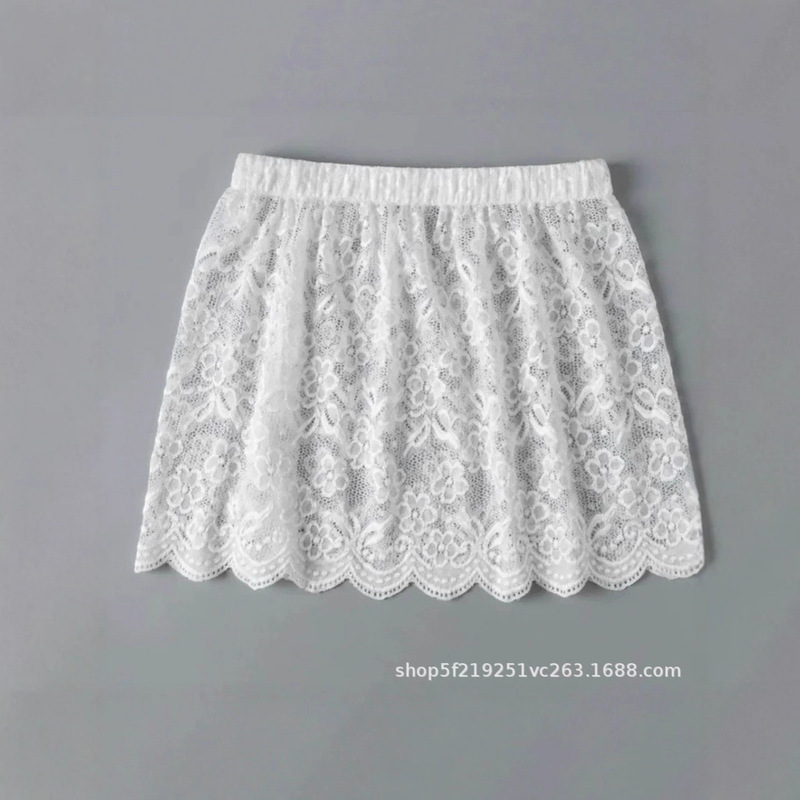 Lace Hem Winter Skirt, Sweatshirt, Butt-Covering Layering Piece for Layering