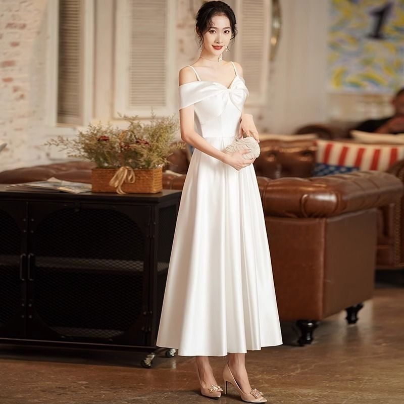 White Long Strapless Dress for Women, Elegant and Perfect for Formal Occasions, Beautiful Engagement and Registration Gown, Light Tulle