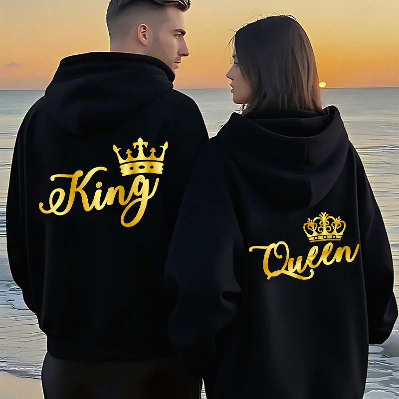 Amazon's Best-Selling King&Queen Printed Pullover Hoodie for Couples, Same Style Sweatshirt for Men and Women 60105-8 Amazon's Best-Selling King&Queen Printed Pullover Hoodie for Couples, Same Style Sweatshirt for Men and Women 60105-8