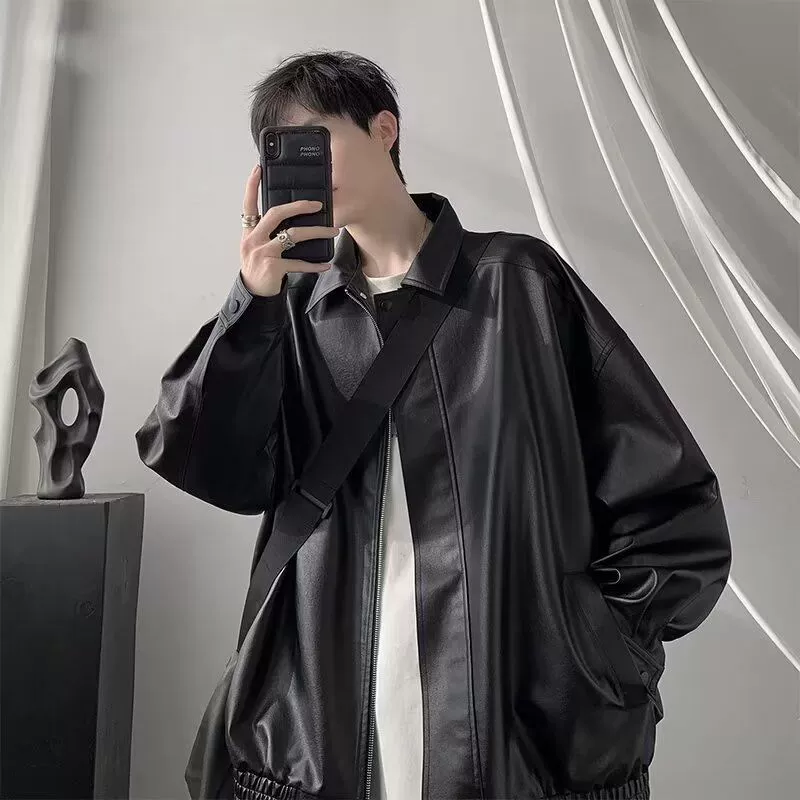 Осенняя демисезонная куртка из полиуретана, размер oversize