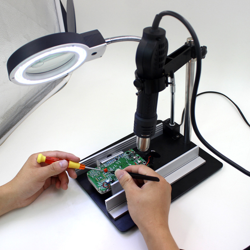 A-BF/不凡 628TD 8倍台式放大镜带灯风支架珠宝LED放大镜高倍