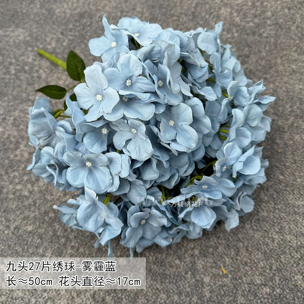 Haze azul decoración de la boda flor de seda flor Hotel fotografía flor de la pared arreglo floral Yingbin distrito Camino de plomo flor artificial