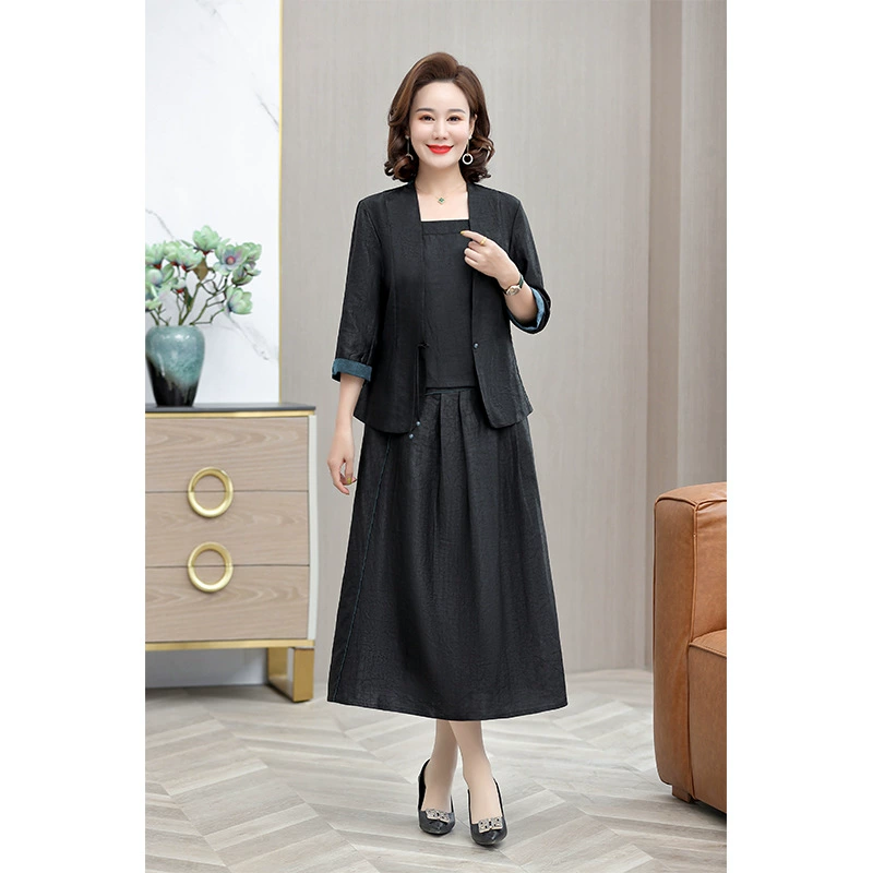 Fitted jacket, retro style, black, 3/4 sleeves, leisure and dressy