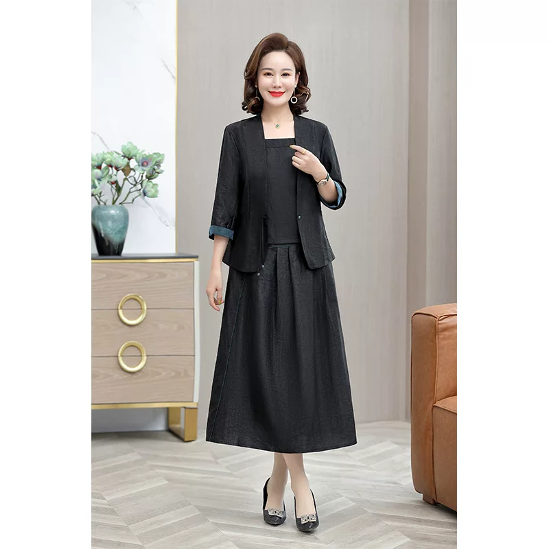 Fitted jacket, retro style, black, 3/4 sleeves, leisure and dressy