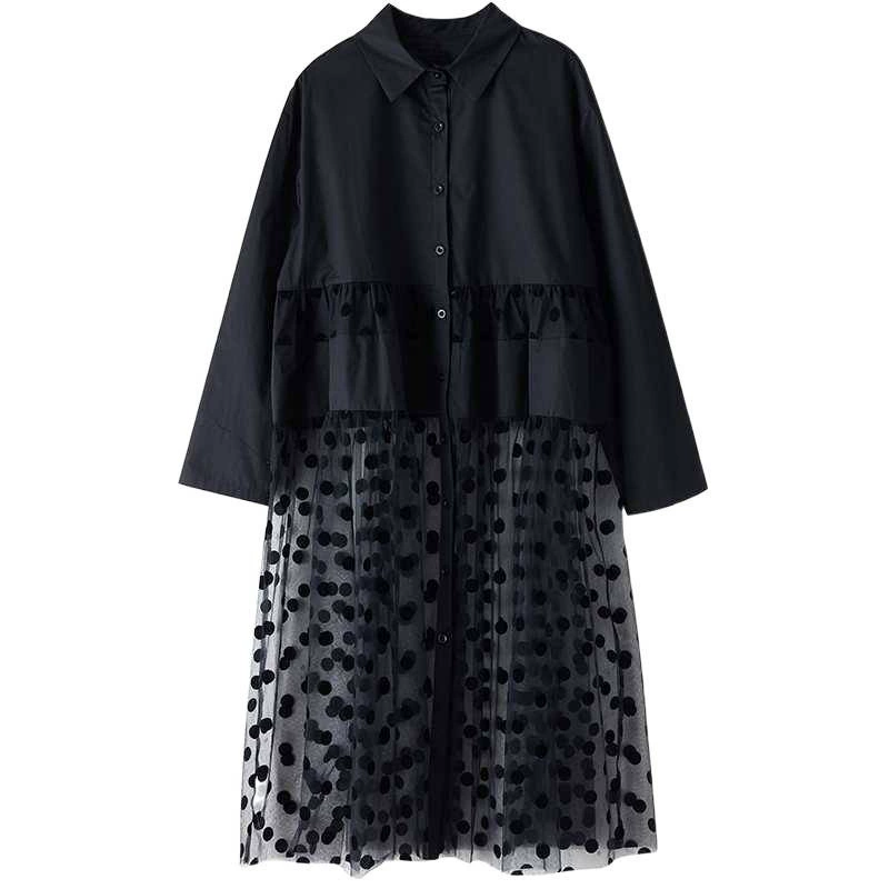 Autumn cute shirt for leisure, dress, oversize