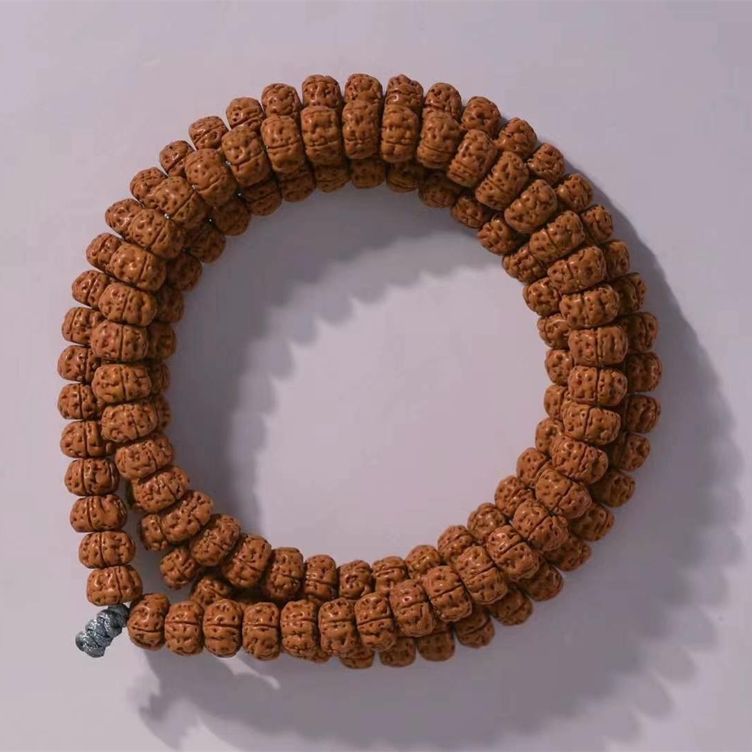 飞碟矮桩航母小金刚菩提子108颗梅花双龙矮桩盘龙纹男女佛珠手串