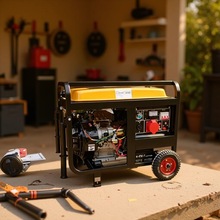 小型7kw开架汽油发电机 单缸风冷电启动移动式大泽动力TO7900ET-R