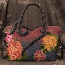 新款复古包包女欧美皮包牛皮新品女包手提包女斜挎包女单肩大容量