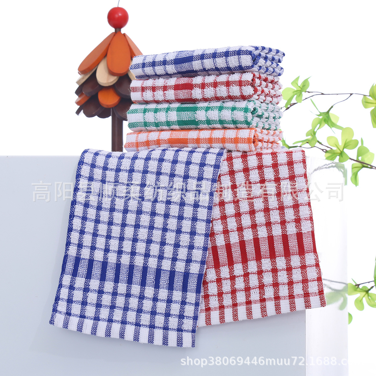 TEMU algodón toalla de té etiquetado transfronterizo spot multifuncional toalla de cuadrícula para el hogar espesar cocina toallas de limpieza de mesas lavavajillas image 5