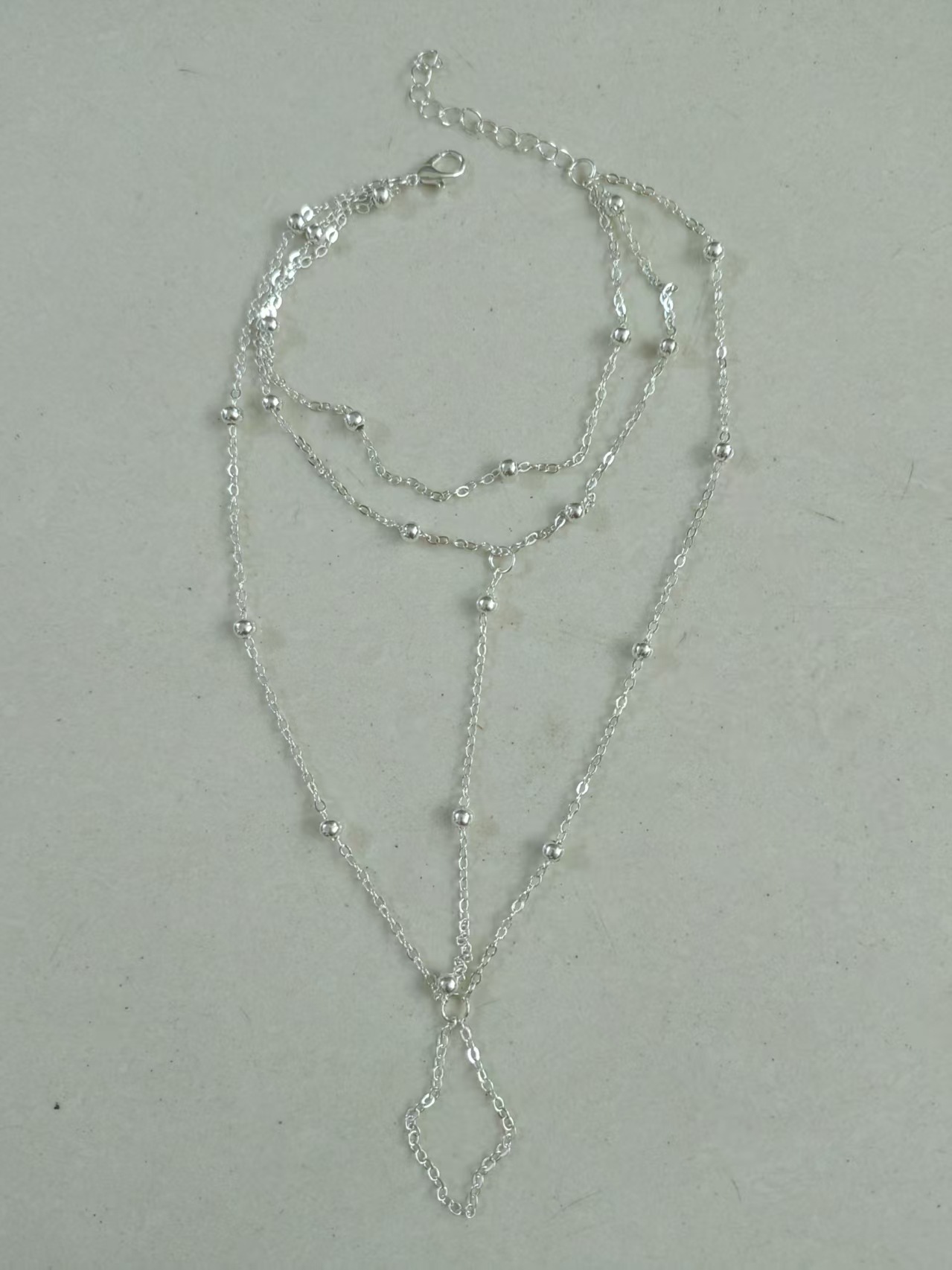 Mujeres estilo exótico estilo retro multicapa de metal de fresa múltiples cadenas de tobillas cos corte adornamiento de pie