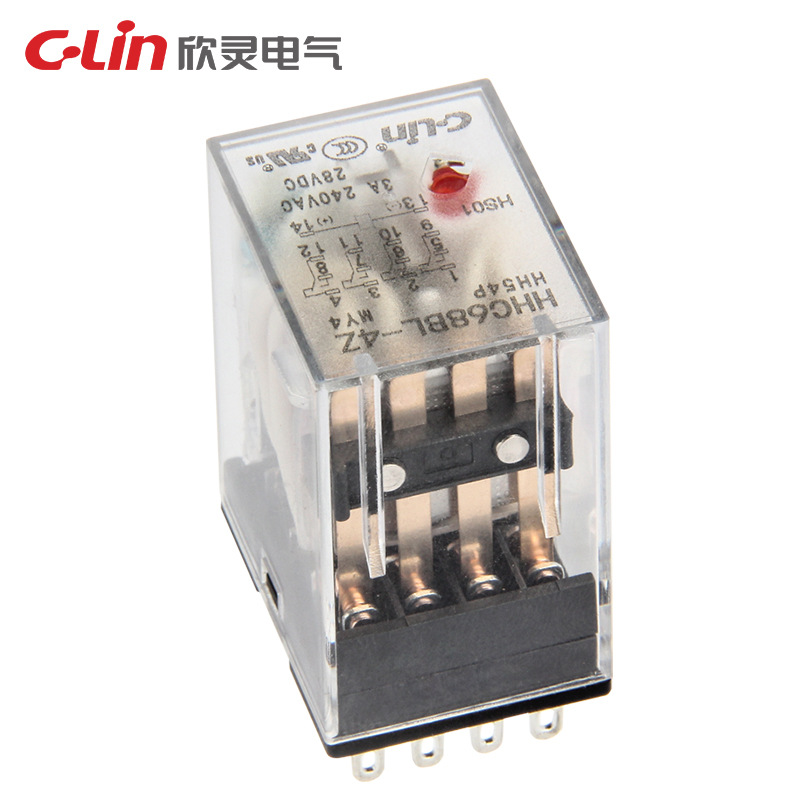 欣灵HHC68BL-4Z HH54P L MY4N AC220V 插座式小型电磁中间继电器