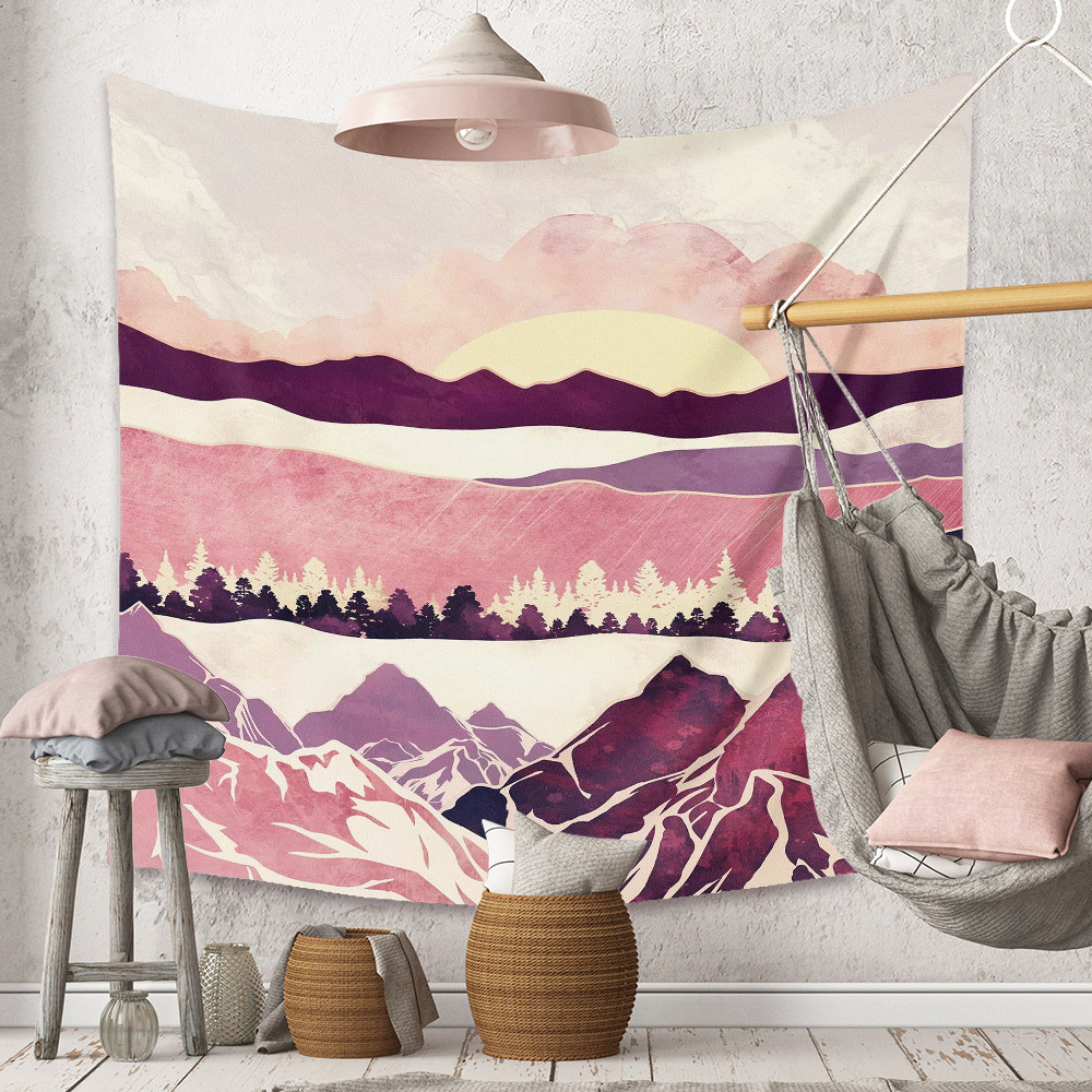 Bohemian Moon Mountain Painting Wall Cloth Decoration Tapestry Wholesale Nihaojewelry display picture 127