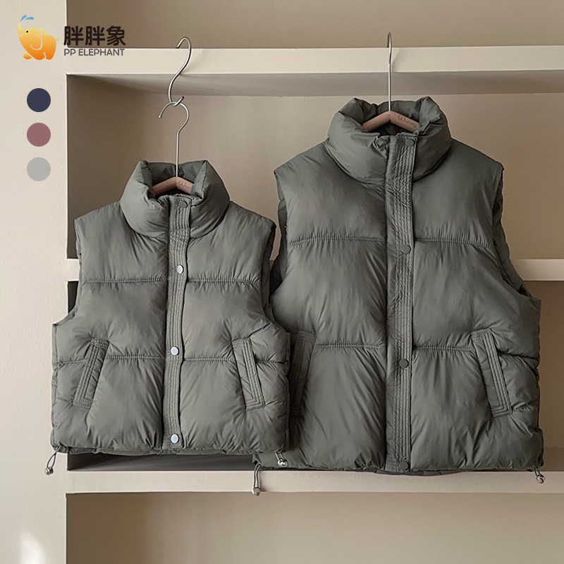 2025秋冬新款男女儿童羽绒棉服马甲背心百搭中大童棉衣棉服保暖|undefined