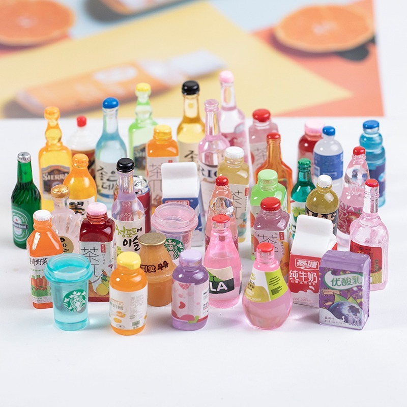 仿真酒瓶树脂配件啤酒饮料 diy卡通立体按斤混装瓶子厂家直销批发