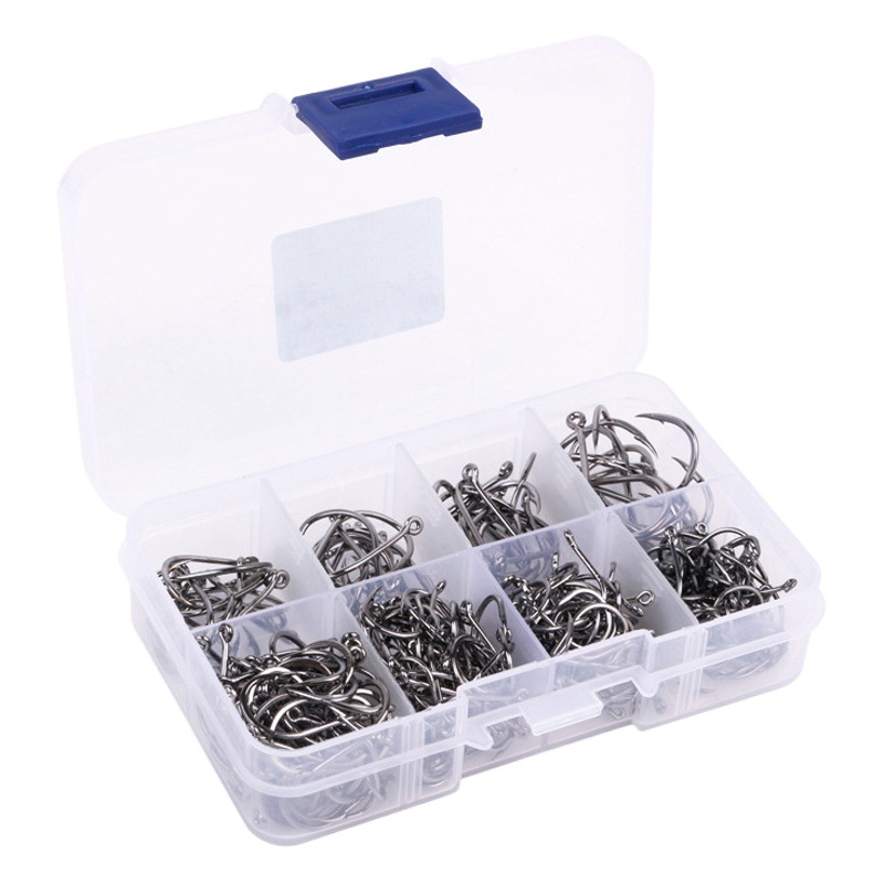 Tuanfu isini anzuelo en caja 100-2000 set caja con gancho de púas con agujero anzuelo artes de pesca Taobao