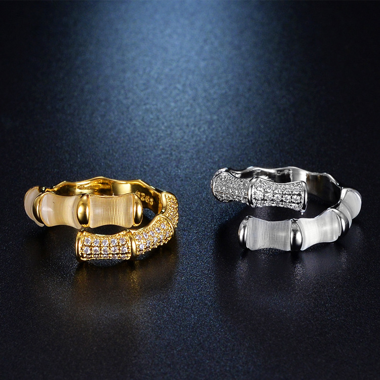 Fashion Geometric Copper Plating Zircon Open Ring