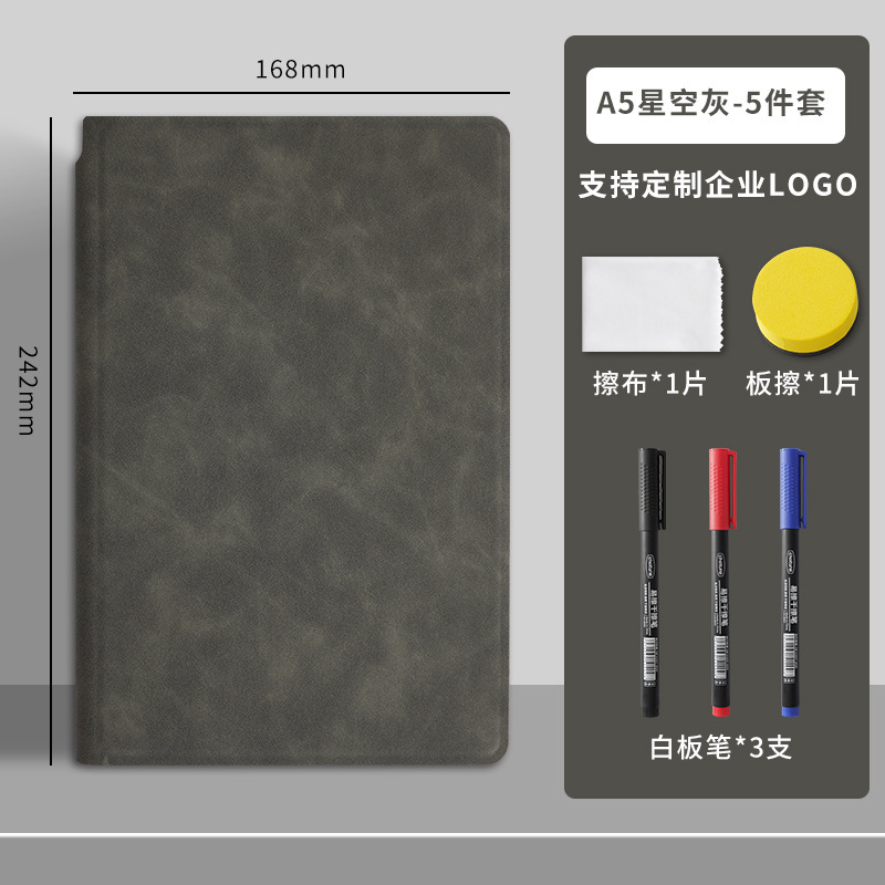 消去可能な A5 小さなホワイトボード ドラフト ノート レザー ライティング ボード デスクトップ メモ帳 ロゴを印刷可能|undefined