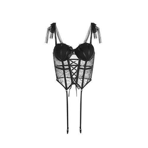 Delicate pure desire lace bra with wire cups for shaping, tied-up body-hugging underwear set, passionate and spicy 3334