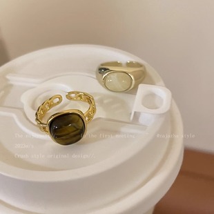 Maillard style open ring girls retro niche design index finger ring internet celebrity fashion personality bestie ring