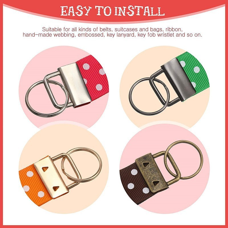30 Unids 32mm metal 5-color clip de la cola con llavero cinta llavero accesorios para suministro transfronterizo Amazon