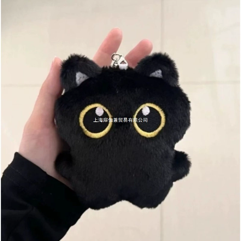 Синяя сумка, новый продукт, милый маленький черный кот, кукла-кошка, кукла-подвеска, плюшевая игрушка для праздника, подарок на день рождения
