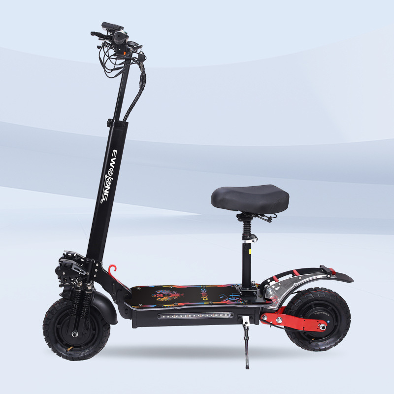 Dual-Drive Electric Scooter for Commuting, Lithium Battery Foldable Off-Road 11inch Scooter, Electric Folding Scooter for Driving