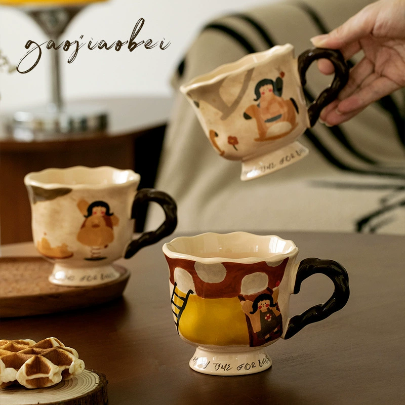 Симпатичные кружки для домашнего обихода особенно хорошо выглядящие кружки офисные керамические чашки воды чашки для завтрака для девочек 2024 новый стиль