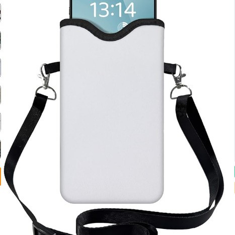 Portable Diving Material Lanyard Phone Case Blank for DIY Heat Transfer Phone Pouch, Popular Cross-Border E-Commerce Phone Pouch
