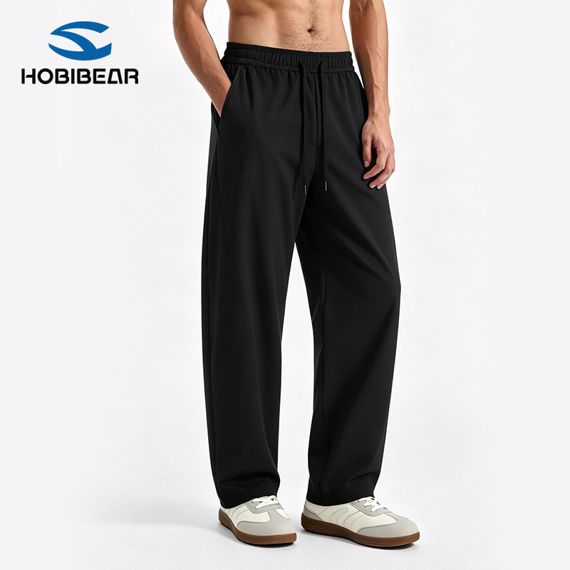 Hobibear Cool and Quick-Drying Men's Casual Pants, Summer Lightweight Breathable Straight-Leg Pants, Loose Long Pants, Direct Sales from the Manufacturer Hobibear Cool and Quick-Drying Men's Casual Pants, Summer Lightweight Breathable Straight-Leg Pants, Loose Long Pants, Direct Sales from the Manufacturer