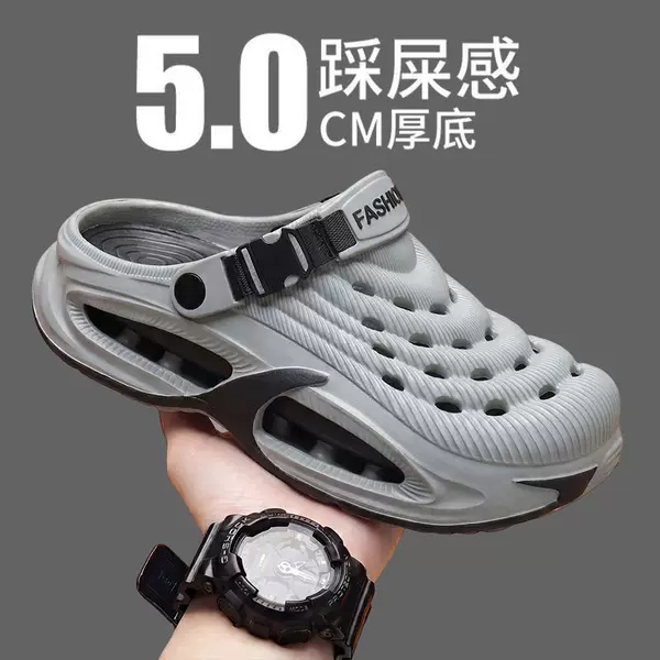 Men's Clogs 2026 Summer New Outdoor Sports Sandals Beach Non-Slip Anti-Odor Wear-Resistant Closed-Toe Slippers for Men