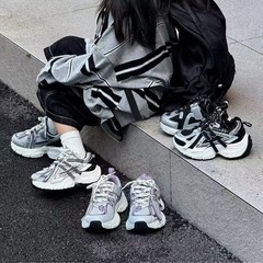 2025年秋季新款男女童软底防滑老爹鞋时尚耐磨百搭运动鞋透气舒适