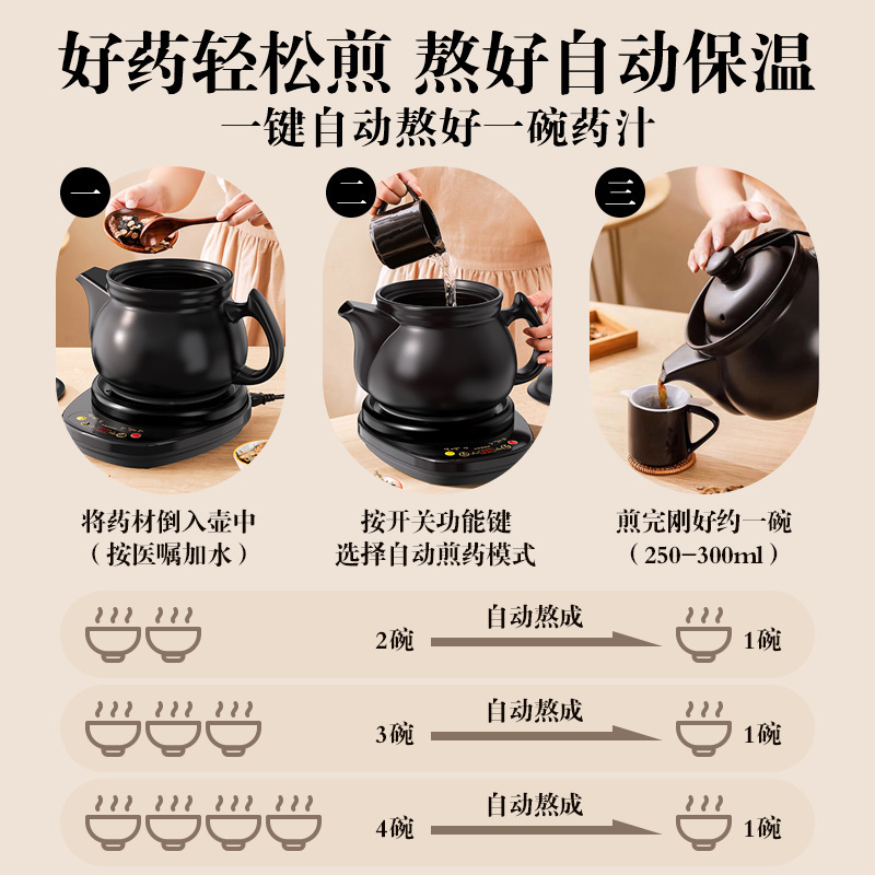 航方中药电煎药壶全自动熬药养生壶家用熬中药煲药罐中医专用砂锅|undefined