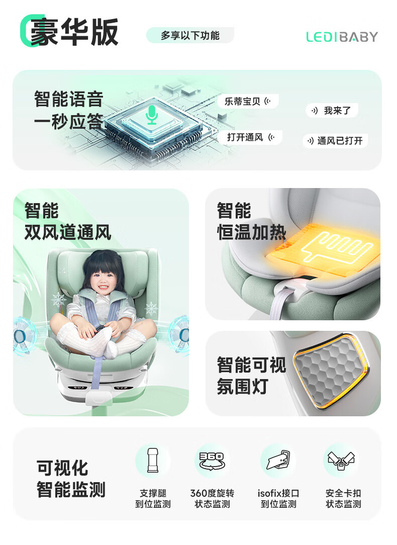 Leti Baby Smart Child Safety Seat Car Infant Car Seat 0-12 Years Old Space Capsule 2Pro