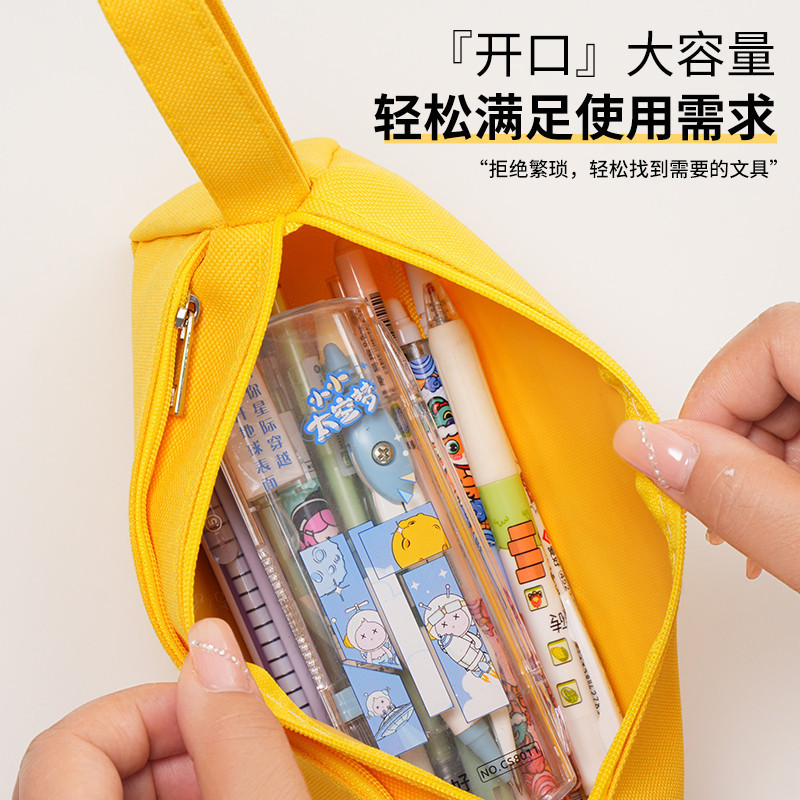 Bolsa de lápiz simple de cinta de color sólido gran capacidad antisucio caja de papelería de doble cremallera bolsas de lápiz de estudiantes de primaria y secundaria fábrica al por mayor