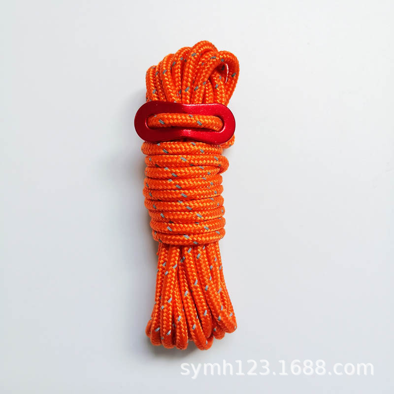 Suministro directo transfronterizo de cuerda de camping al aire libre carpa cuerda vinculante dosel cuerda a prueba de viento cuerda reflectante fija en stock fábrica al por mayor