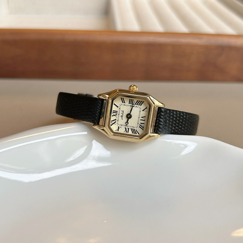 Mishali Fashion Square Roman Belt Women's Watch Mini Small Dial Korean Style Small Gold Watch Little Red Book
