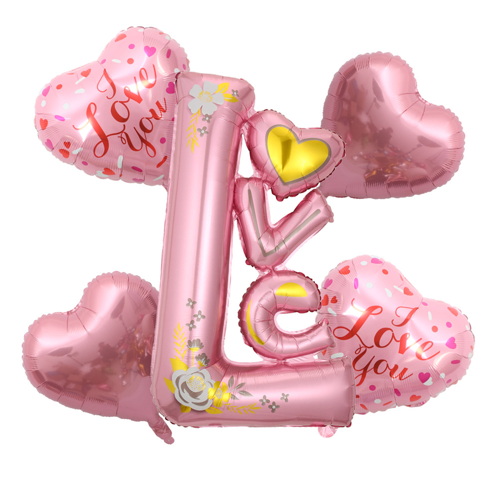 Valentine's Day Cute Romantic Letter Heart Shape Aluminum Film Party Festival Balloons display picture 7