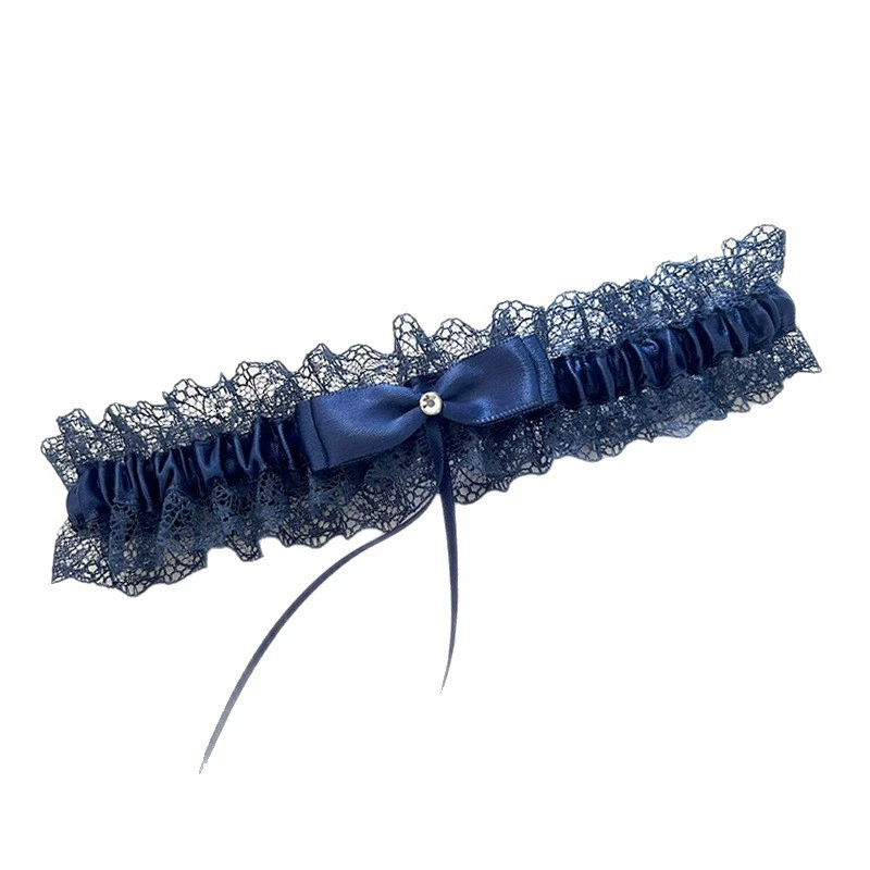 White leg strap with bow for bride, European style