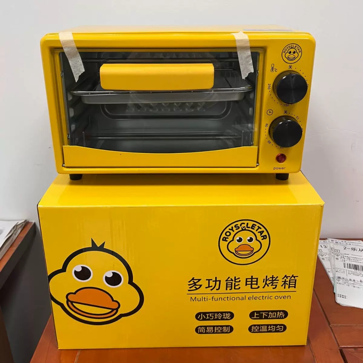 工厂小黄鸭电烤箱家用定时烤鸡翅12L烘焙面包网红小型早餐机批发