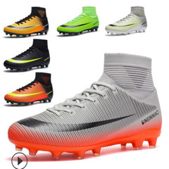Cross-border soccer shoes, men's high-top TF short studs, training shoes for primary school students, AG long studs for teenagers, artificial grass.