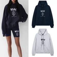 韩国潮牌小众badblood休闲时尚卫衣女潮春秋新款字母刺绣复古美式