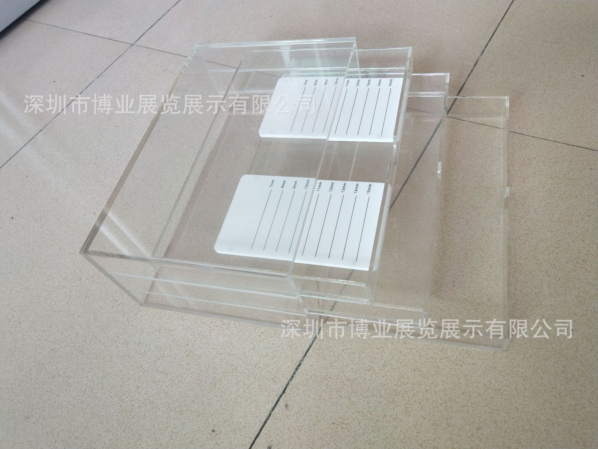 批发嫁接睫毛工具双边刻度睫毛板 透明亚克力二合一睫毛展示台