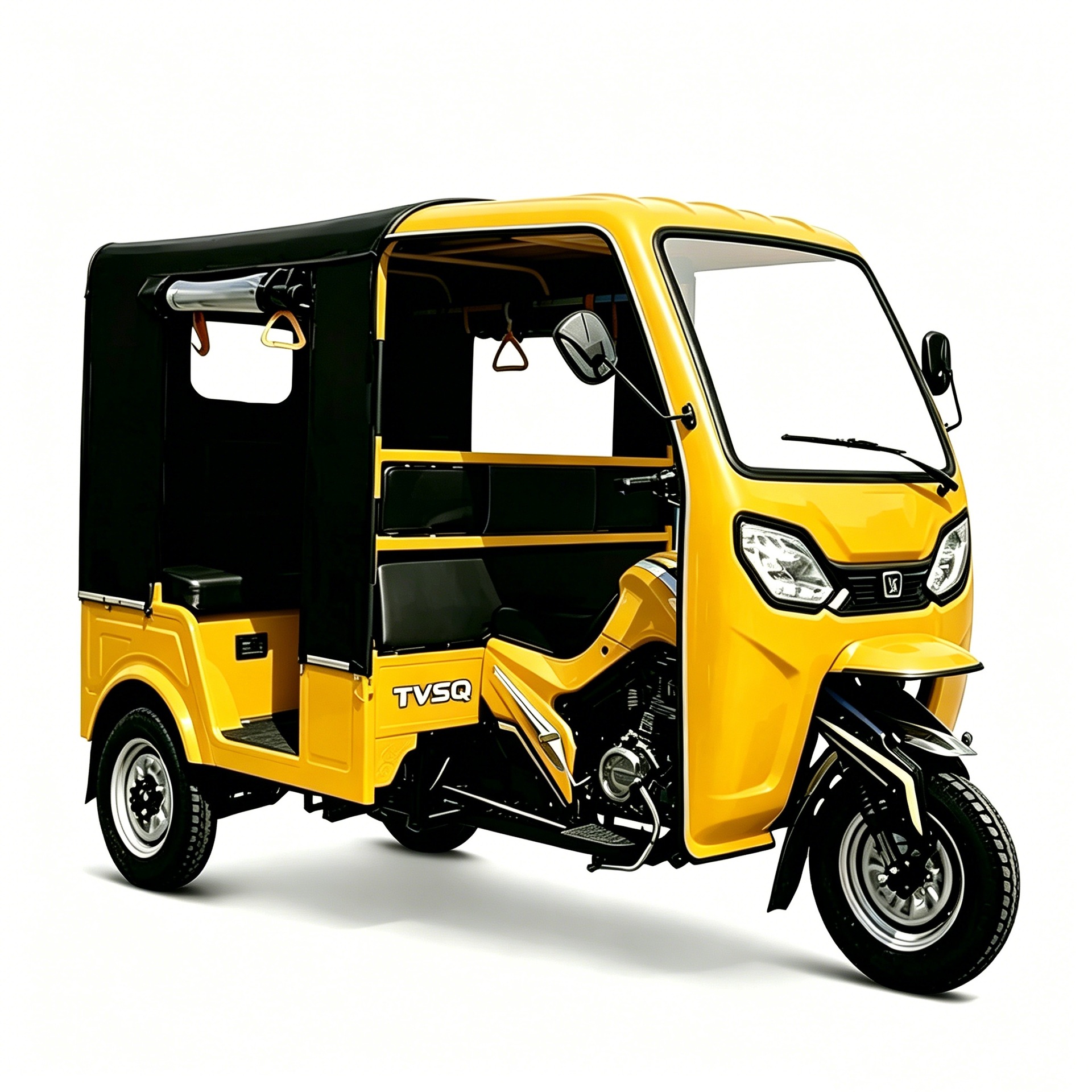 Passenger-Carrying Three-Wheeled Sightseeing Vehicle with Sunshade and Black Rainproof Canopy for Cross-Border Use