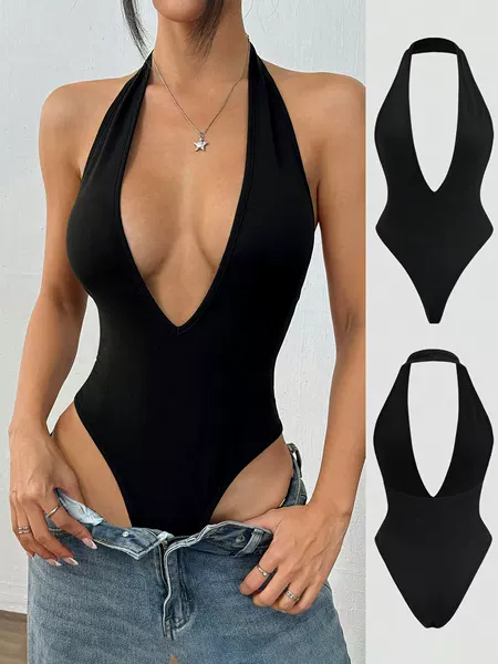 2026Tk European and American Fashion Sexy Halter Neck Jumpsuit Spring and Summer New Hot Girl Backless Tapered Jumpsuit
