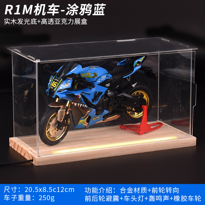 Motocicleta Yamaha Graffiti + Base de Madera con Caja de Luz