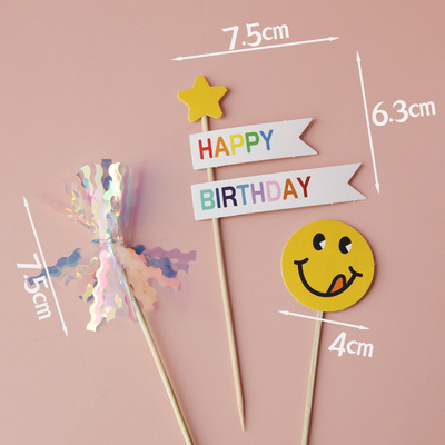 Celebritad en línea ins amor osos decoración de pastel de bandera dibujos animados HBD niños feliz cumpleaños postre vestido plugin