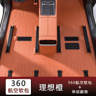 Universal Foot Pad Floor Mats, Leather Carpet, Starry - ideal-orange-single-layer-fourfive-seater-vehicles