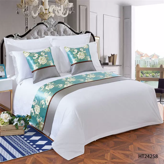 HCONCEPT新中式宾馆酒店床尾巾床旗牌床尾巾床盖床旗酒店床上用品