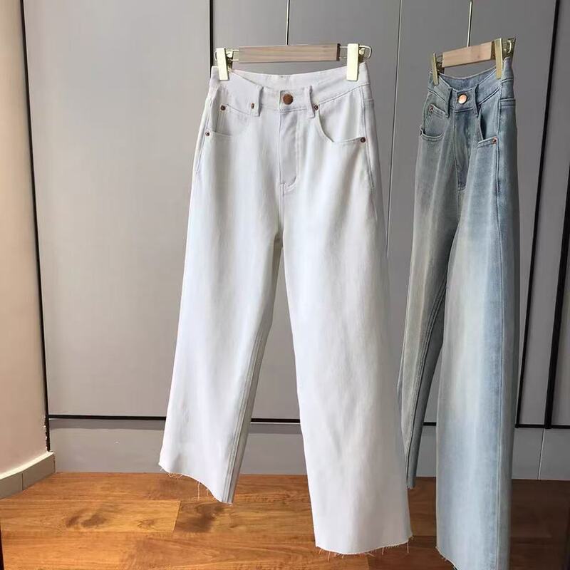 Word-of-mouth 3.6 million-to-play Meiji Pants Retro High Waist Slimming Straight Cropped Jeans Z0417N