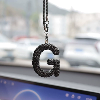 Car hanging: rearview mirror pendant pendant - g-letter-car-pendant-black